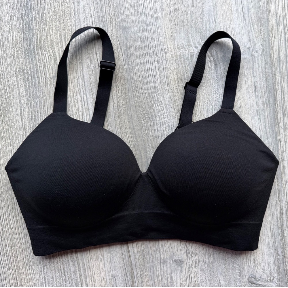 NWT Popilush Wireless Seamless Push Up Bra Black T Shirt Contour Shapewear Small